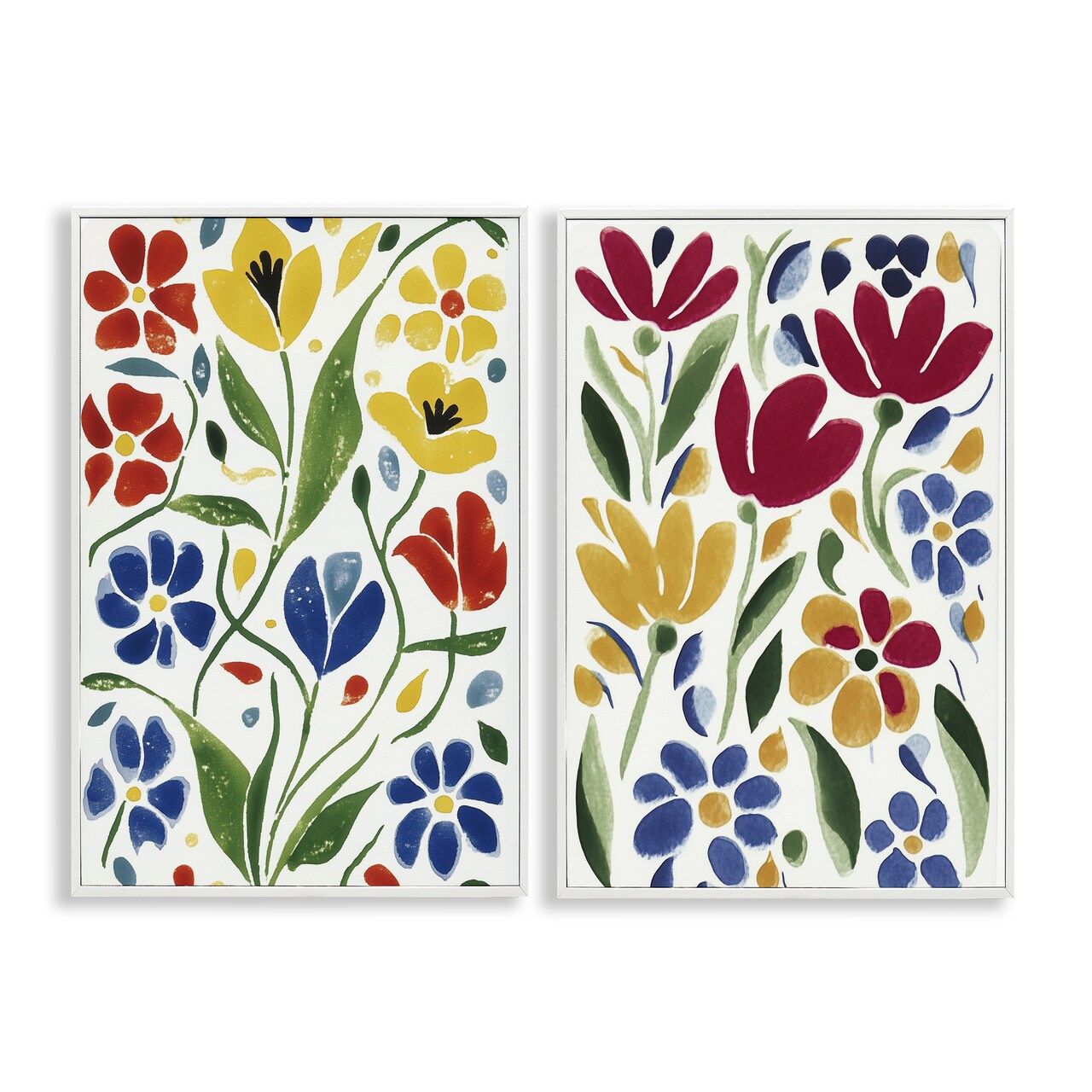 Stupell Industries Scandinavian Wild Flowers 2pc Framed Giclee Set, design by Annabelle Hall